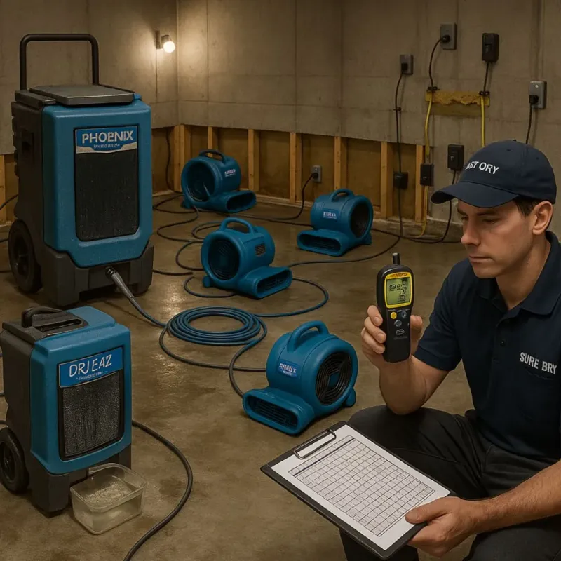 Structural Drying and Dehumidification process in Blaine, MN